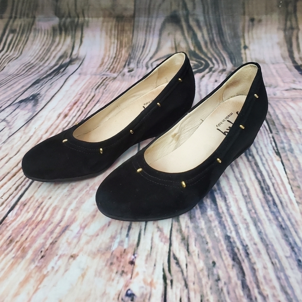 French Sole fs/ny Midas Black Hidden Wedge Shoes Size 8.5